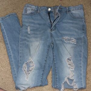 Distressed Light Blue Women's Jeans